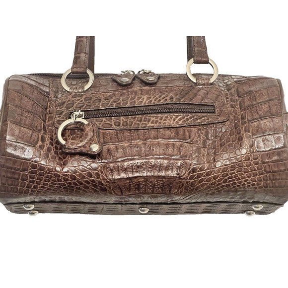 Vintage RIVER Genuine Alligator Skin Rectangular Shoulder Bag Handbag Unique - Picture 3 of 16